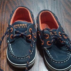 Sperry Baby 3M Dark Blue and Orange Moccasins